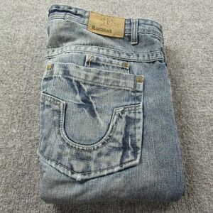 Roadblock Denim Shorts Mens 40 Blue Jean Baggy Loose‎ Fit Distressed Y2K Hip Hop